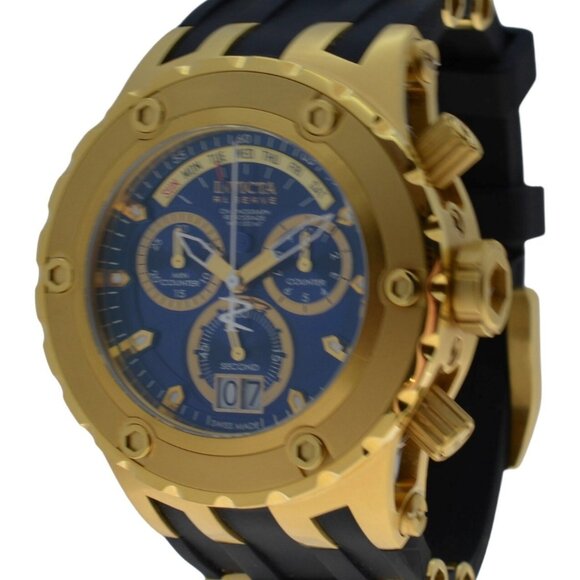 Men's 52mm Invicta Reserve Subaqua Gold/ Black/ Blue Chrono SS Watch! Ref: 1567! - Picture 2 of 9